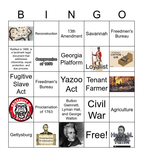 Georgia: Conflict Bingo Card