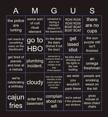 CAS bingo 2022-23 Bingo Card