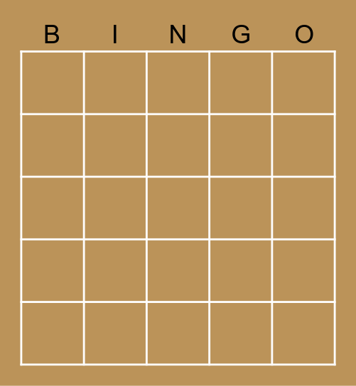 MUSIC BINGO Card