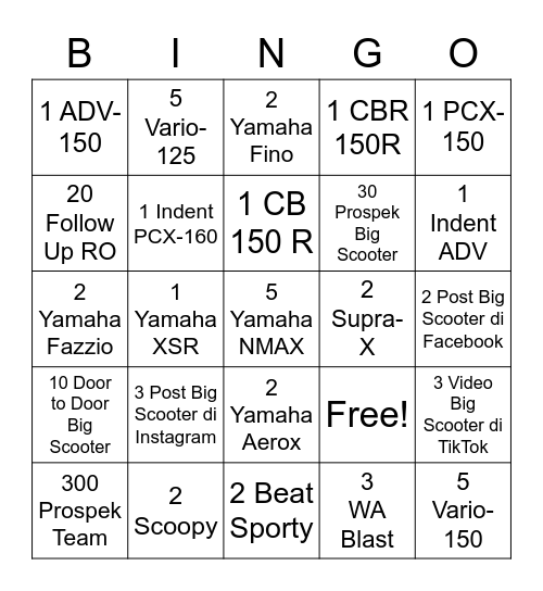 BINGO FLP Bingo Card