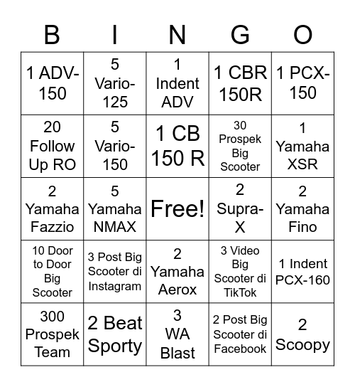 BINGO FLP Bingo Card