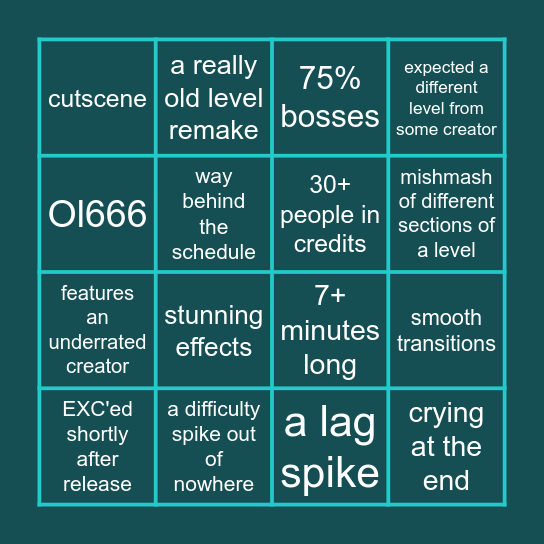 PA Memorys Bingo Card