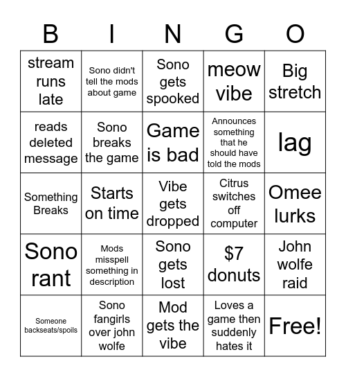 mod Bingo Card