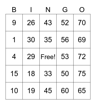 Maravilla, Zarina Grace - Team Rachelle Bingo Card
