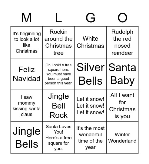 Metrixlab Christmas BINGO Card