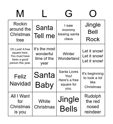 ML Christmas Bingo Card