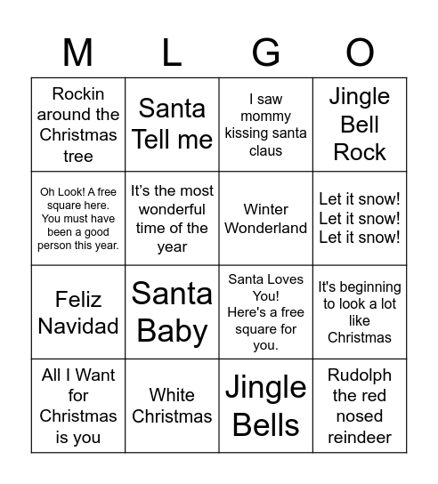 ML Christmas Bingo Card