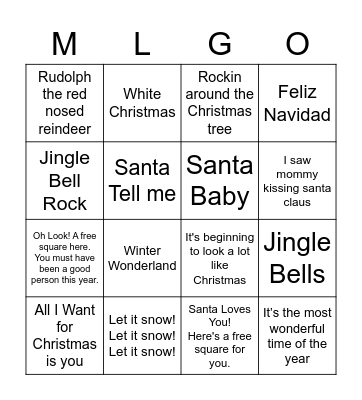 ML Christmas BINGO Card