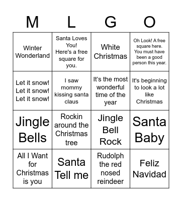 ML Christmas BINGO Card