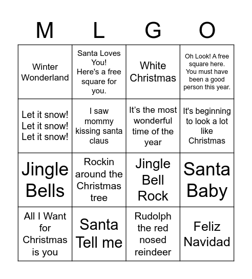 ML Christmas BINGO Card