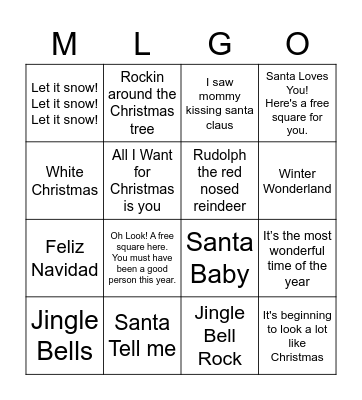 ML Christmas BINGO Card