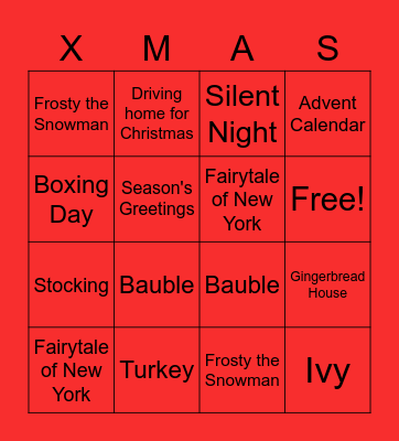 Christmas Bingo! Bingo Card