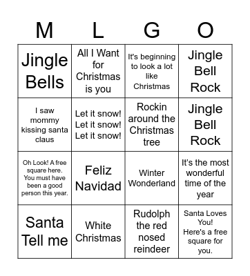 ML Christmas BINGO Card