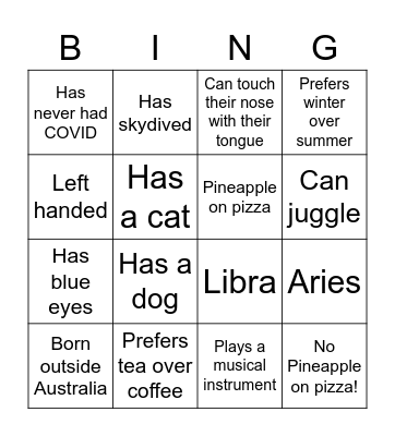 Upstander Bingo Card