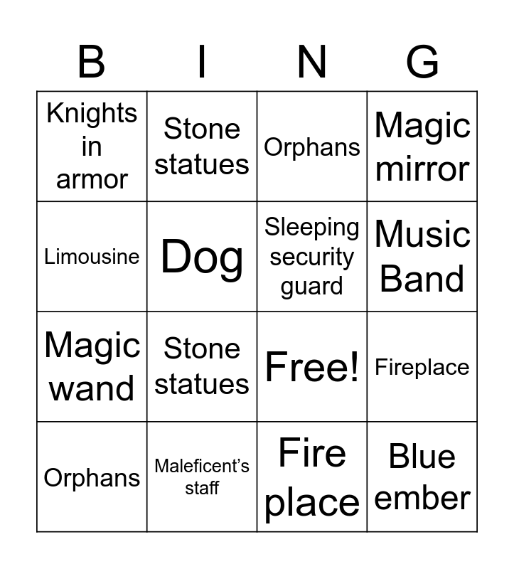 Descendants 3 Bingo Card