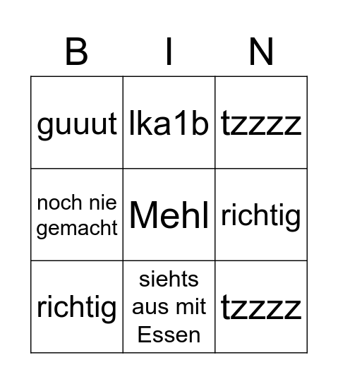 B.Bingo Card
