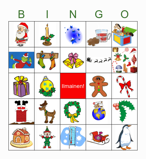 Online Chrismas Camp Bingo Card