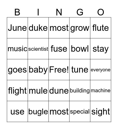 2nd Grade November 10th  Unit 2 week 5 Bingo Card