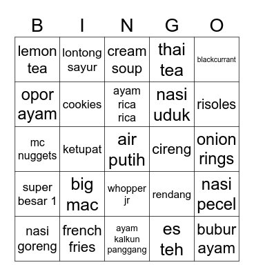 Lily’s Bingo 🦢 Bingo Card