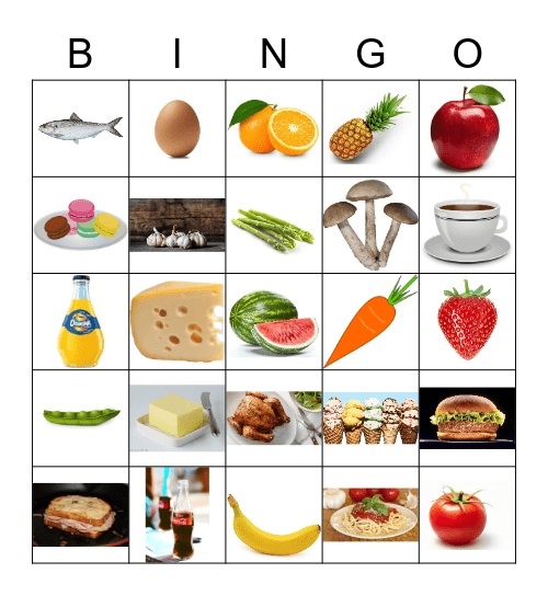 La nourriture et les boissons Bingo Card