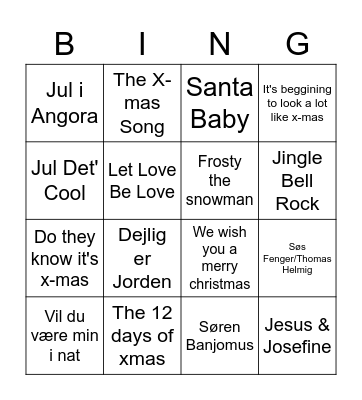 Julebingo! Bingo Card