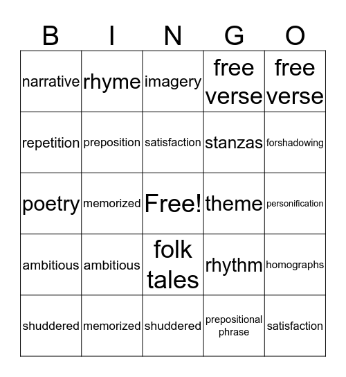 Sanyla's Bingo Card