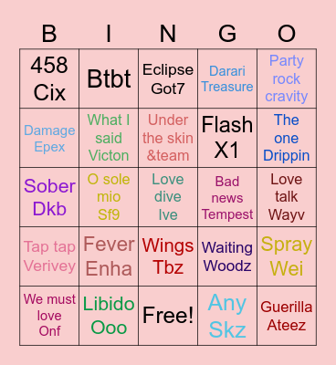 Jenny Bingo Card