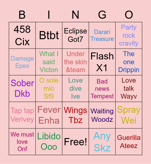Jenny Bingo Card