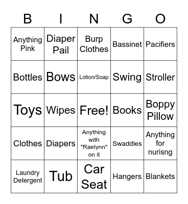 Gift Bingo Card