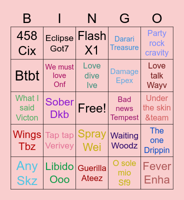 Jenny Bingo Card