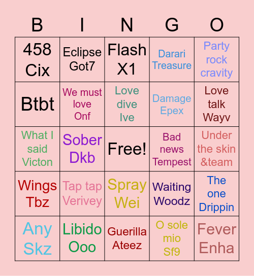Jenny Bingo Card