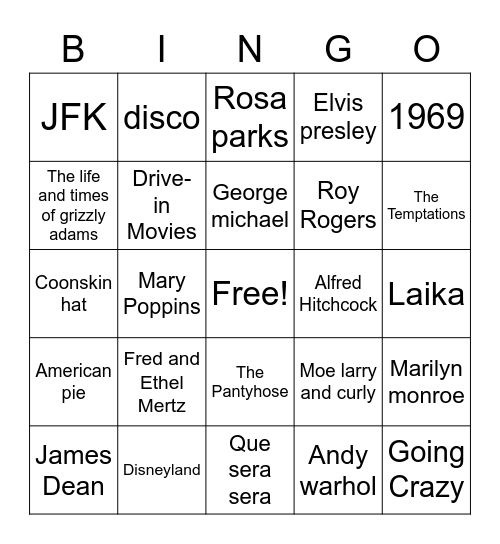 Summers Landing Bingo Card