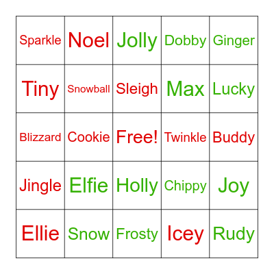 Elf on the Shelf Extravaganza Bingo Card