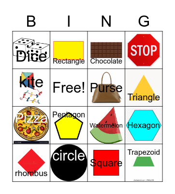 2D Shapes Bingo Card