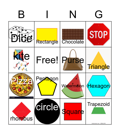 2D Shapes Bingo Card