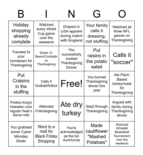 DC One Fund Bingo Card