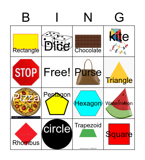 2D Shapes Bingo Card