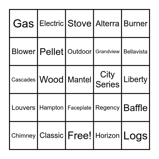 Regency 2022 Bingo Card