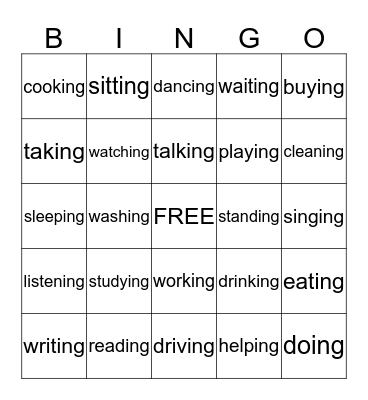 What are you doing? Bingo Card