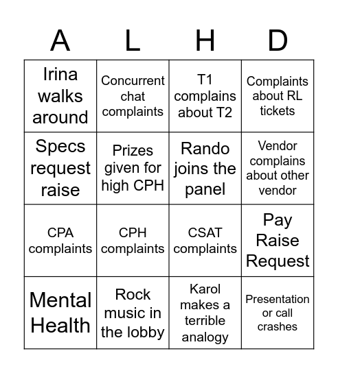 EPALHDS Bingo Card
