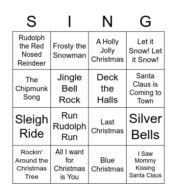 Christmas Sing Bingo Card