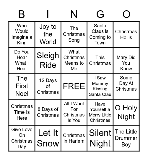 CHRISTMAS Bingo Card