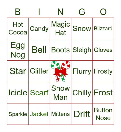 Holiday Bingo Card