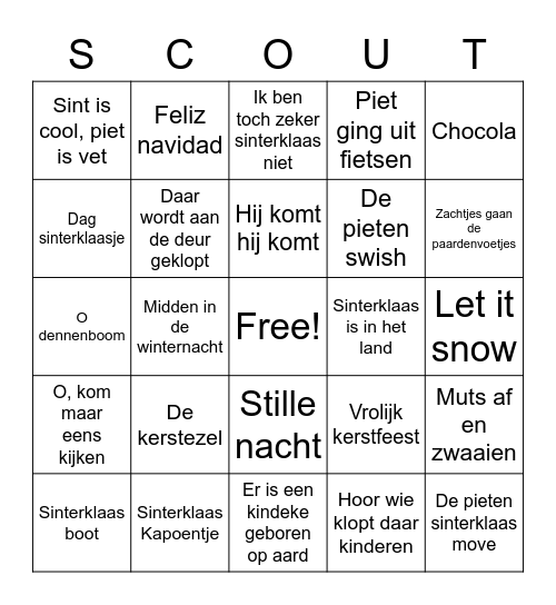 SinterKerstBingo Card