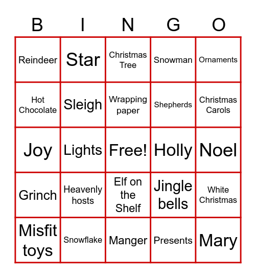 Christmas Bingo Card