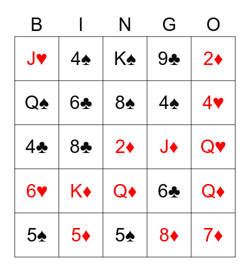 Pokeno Bingo Card