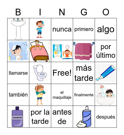 Unidad 3 - la rutina diaria Bingo Card