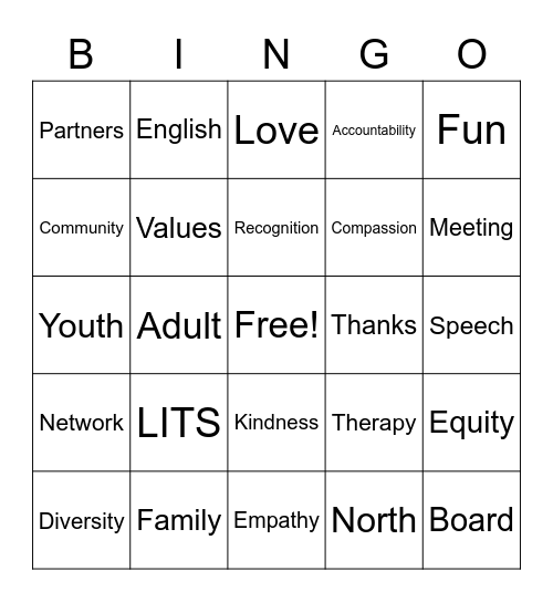 Hands Board of Directors Bingo Card