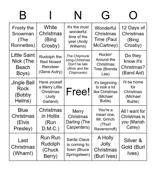 AA86 HAPPY HOLIDAYS! Bingo Card