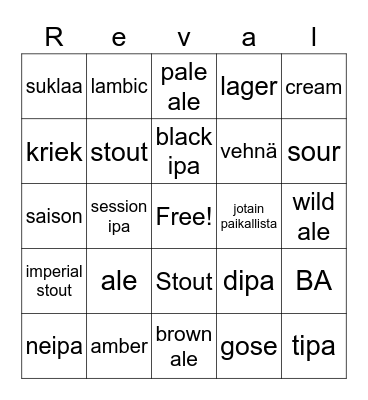Tallinna olutbingo 2022 Bingo Card